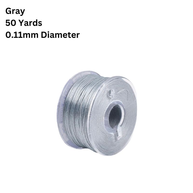 Nylon Beading Thread, Special Coated, Gray, 50 Yards Roll, 0.11mm Diameter, 17gms/0.6mm