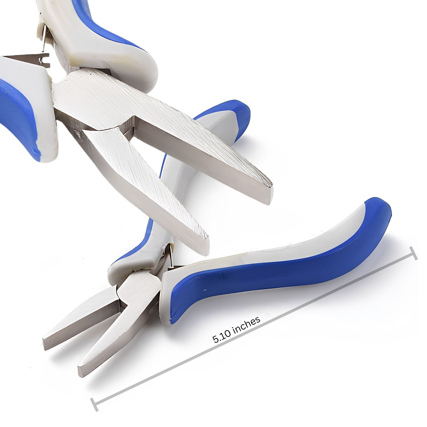 Flat Nose Pliers, Ferronickel Carbon Steel, 5" Long, Gray &amp; Blue, 80gms/2.82oz