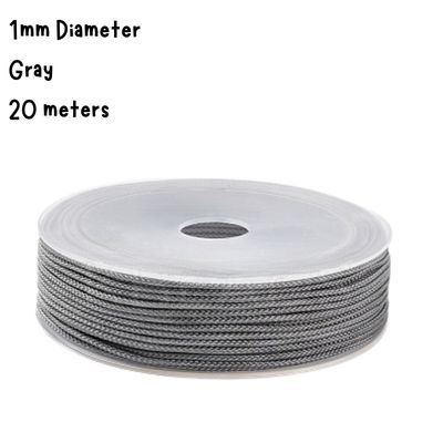 1mm Chinese Knotting Cord, Gray, 20 Meters/65 Feet, 33gms/1.16oz