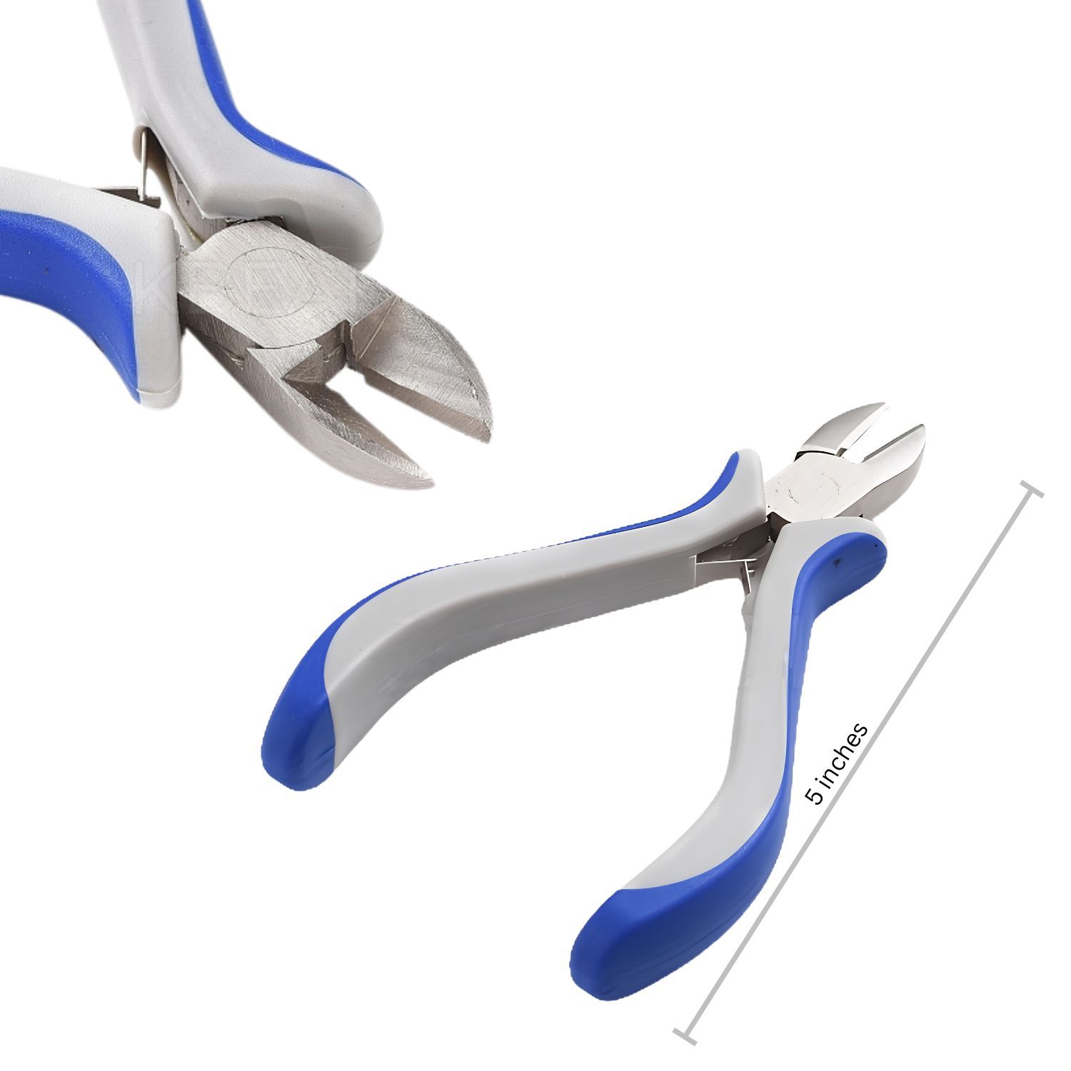 Side Cutter, Ferronickel Carbon Steel, 5" Long, Gray &amp; Blue, 69gms/2.43oz