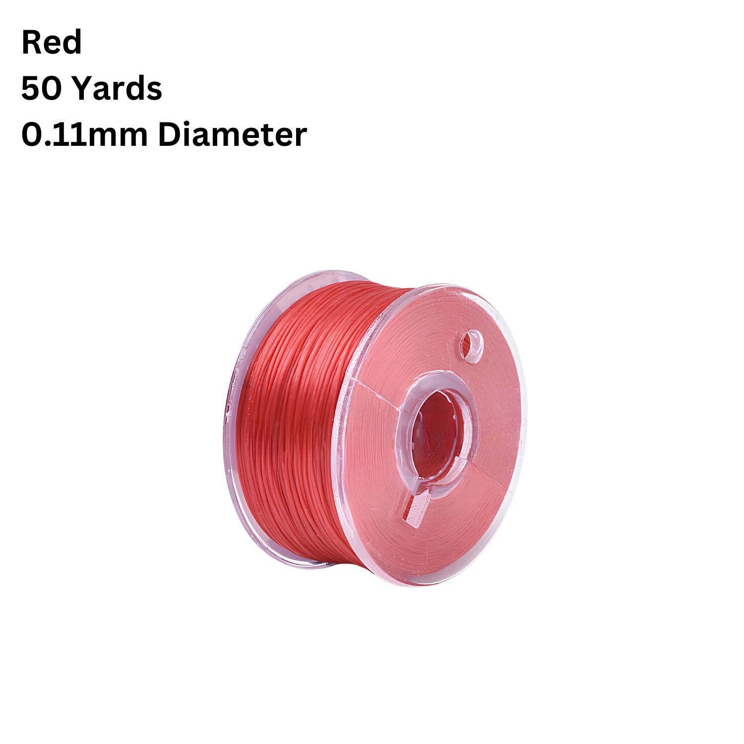 Nylon Beading Thread, Special Coated, Red, 50 Yards Roll, 0.11mm Diameter, 17gms/0.6oz
