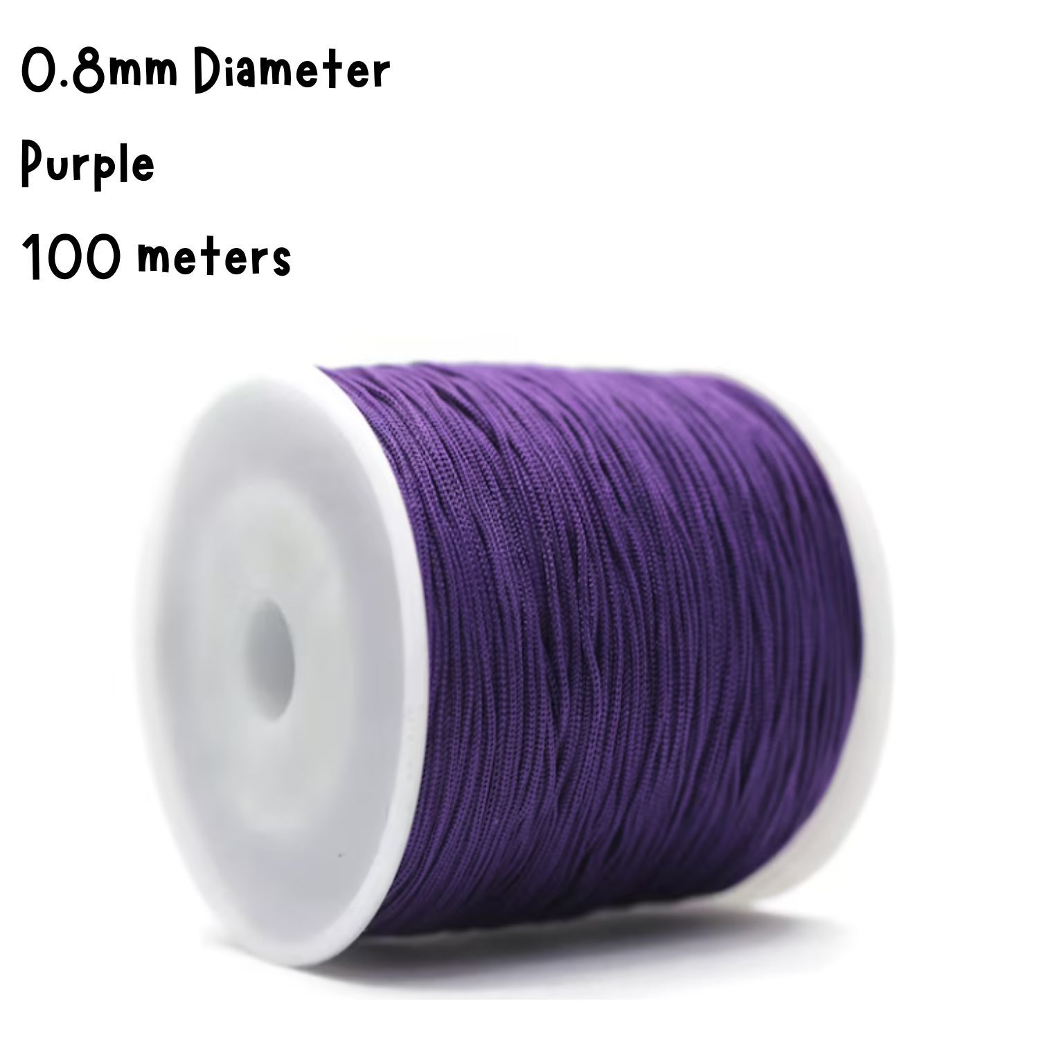 0.8mm Purple, Chinese Knotting Cord, 100 Meters, 52gms/1.84oz