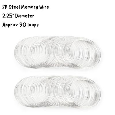 2.25'' Diameter Memory Wire Bracelet, SP Steel, Approx 90 Loops, 45gms/1.59oz