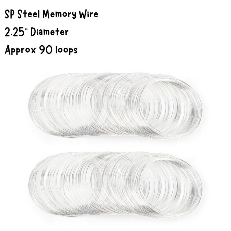 2.25'' Diameter Memory Wire Bracelet, SP Steel, Approx 90 Loops, 45gms/1.59oz