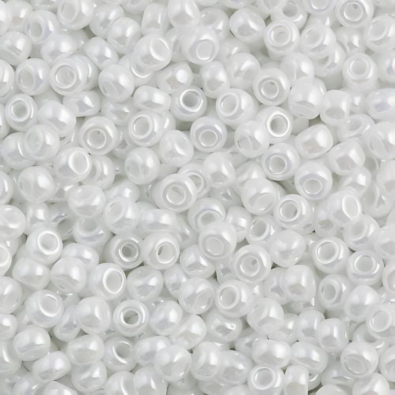 #11 Miyuki Rocailles Seed Beads - White Ceylon, 11-528, 10 Grams/0.35oz, Approx 1110pcs