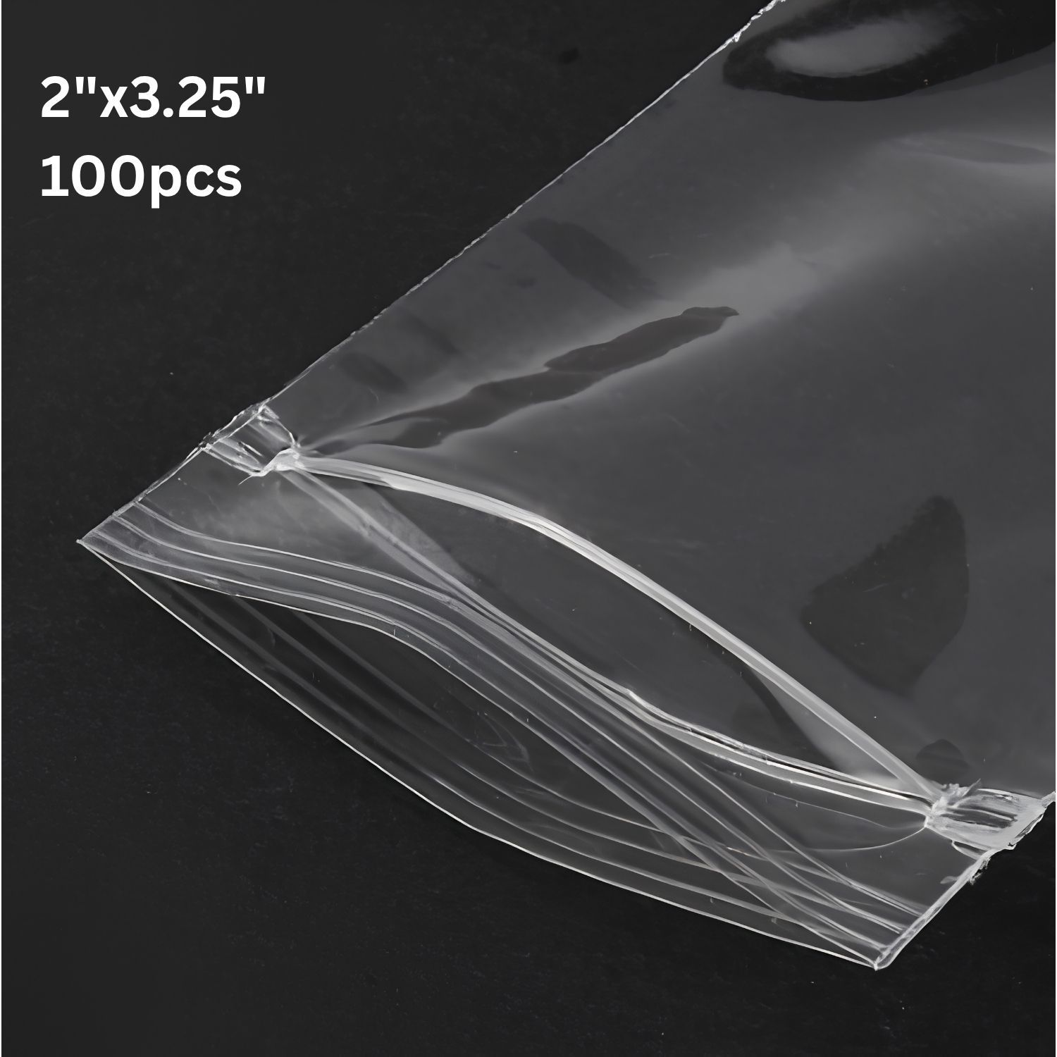 2''x3.25'' Zip Lock Bags, 100pcs, Clear Transparent Polypropylene, 67gms/2.36oz