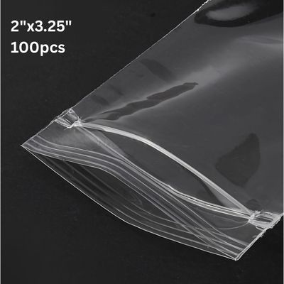2''x3.25'' Zip Lock Bags, 100pcs, Clear Transparent Polypropylene, 67gms/2.36oz