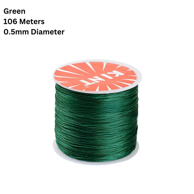 Waxed Polyester Twisted Cord, 106 Meters, Green, 0.5mm Diameter, 36gms/1.27oz