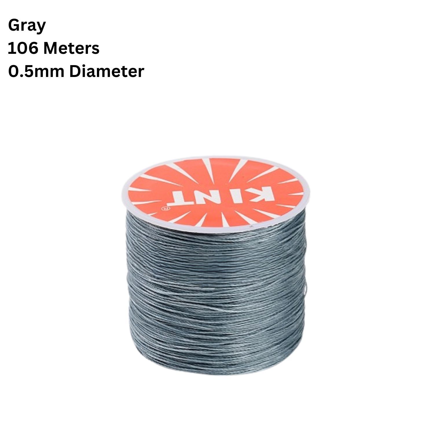 Waxed Polyester Twisted Cord, 106 Meters, Gray, 0.5mm Diameter, 36gms/1.27oz