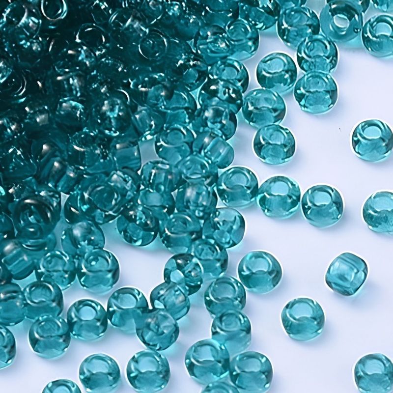 #11 Miyuki Rocailles Seed Beads - Transparent Teal, 11-2405, 10 Grams/0.35oz, Approx 1110pcs