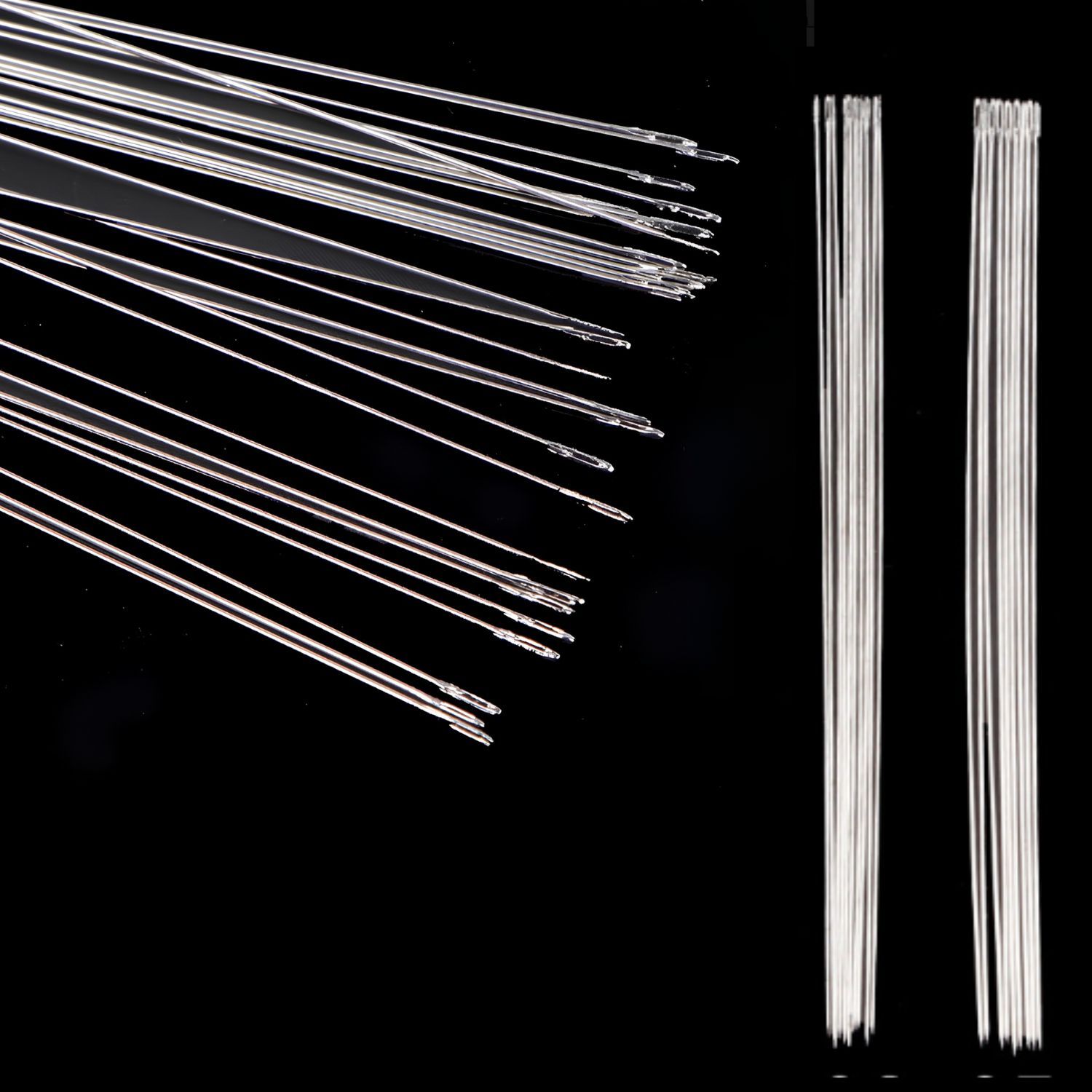 #10 Beading Needles, 30pcs, 2.25" Long, 0.45mm Diameter, Tarnish Resistant Steel, 13gms/0.46oz