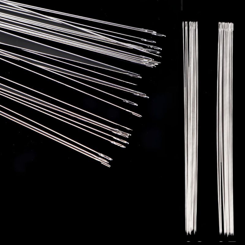 #10 Beading Needles, 30pcs, 2.25" Long, 0.45mm Diameter, Tarnish Resistant Steel, 13gms/0.46oz