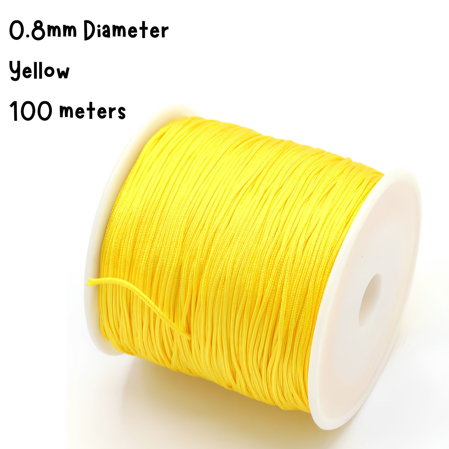 0.8mm Yellow, Chinese Knotting Cord, 100 Meters, 52gms/1.84oz