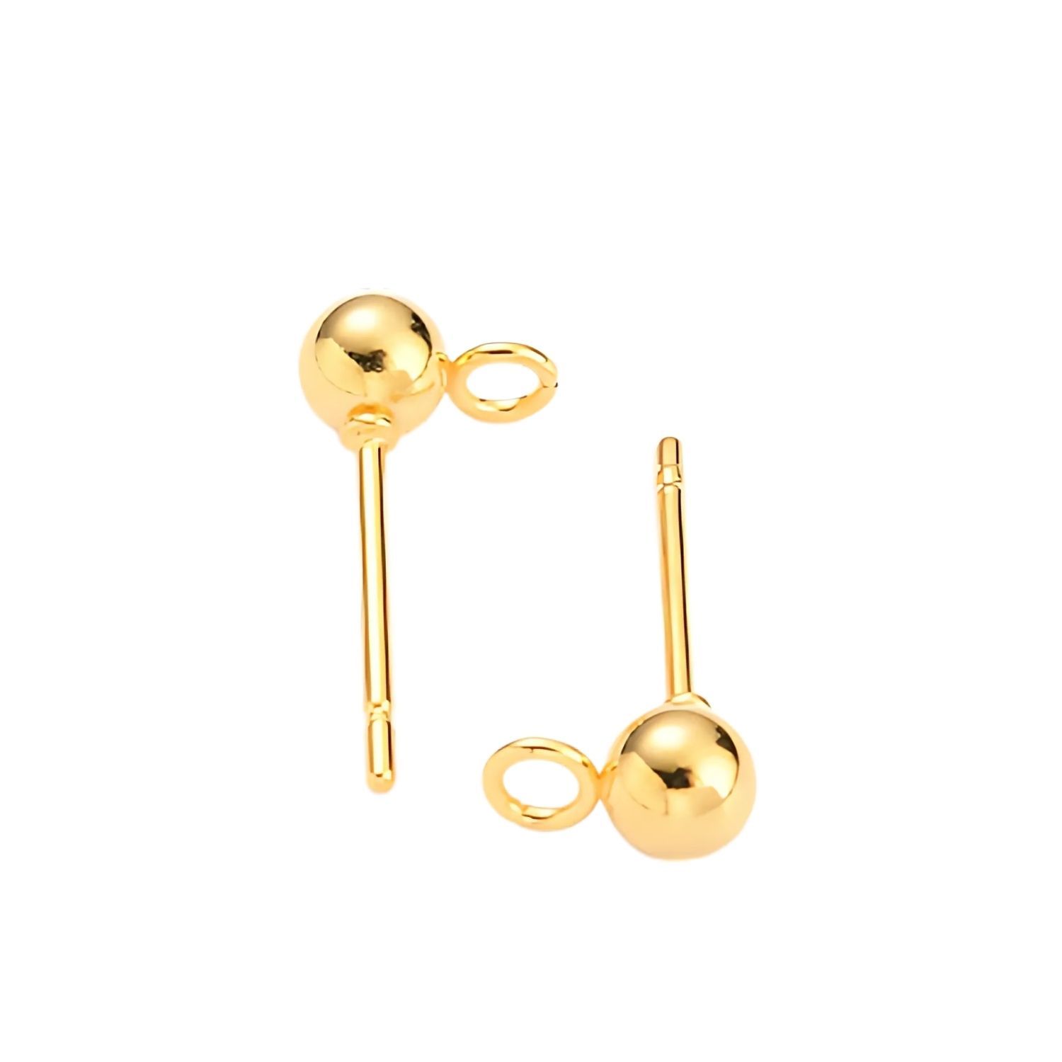 GP 4mm Stainless Steel Earring Bobs/Studs, 20 Bobs, 15x7x4mm, Hole: 1.7mm, Pin: 0.7mm, 0.32oz