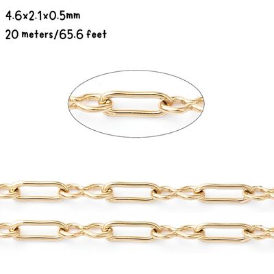 GP Stainless Steel Paperclip &amp; Figure Eight Chain, 20 Meters/65.6 Feet, 4.6x2.1x0.5mm, 95gms/3.35oz