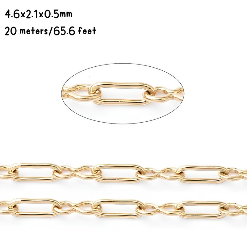 GP Stainless Steel Paperclip &amp; Figure Eight Chain, 20 Meters/65.6 Feet, 4.6x2.1x0.5mm, 95gms/3.35oz