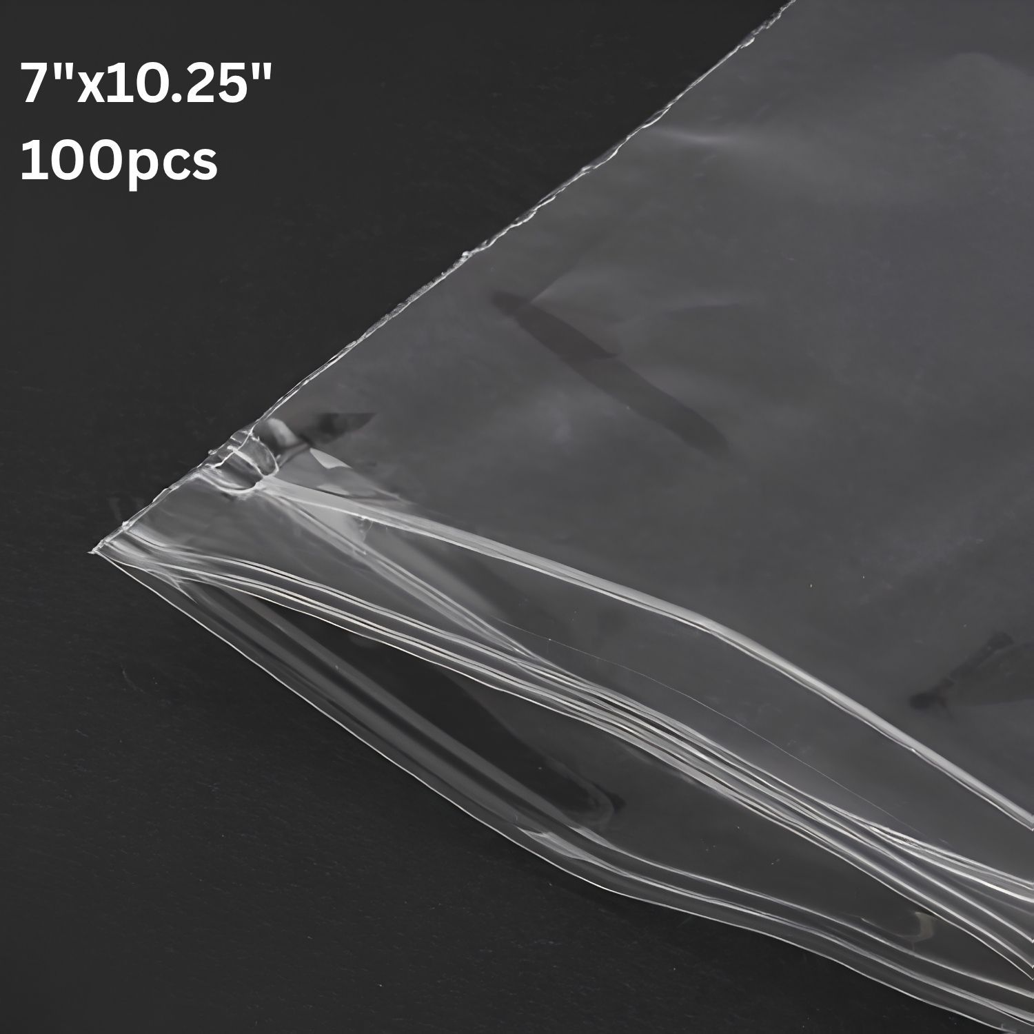 7''x10.25'' Zip Lock Bags, 100pcs, Clear Transparent Polypropylene, 644gms/22.72oz