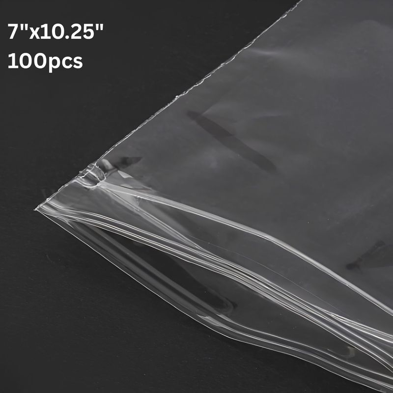 7''x10.25'' Zip Lock Bags, 100pcs, Clear Transparent Polypropylene, 644gms/22.72oz