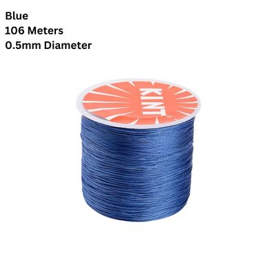 Waxed Polyester Twisted Cord, 106 Meters, Blue, 0.5mm Diameter, 36gms/1.27oz