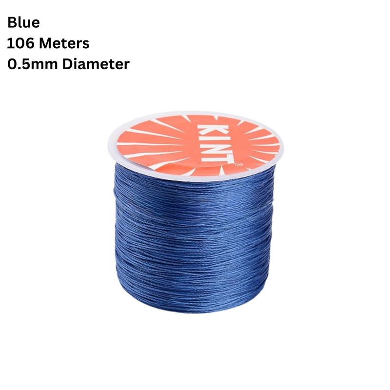 Waxed Polyester Twisted Cord, 106 Meters, Blue, 0.5mm Diameter, 36gms/1.27oz