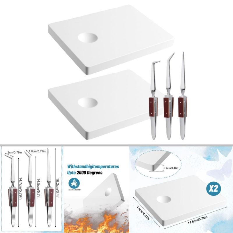 3 Cross Locking Tweezers &amp; 2 Soldering Boards, 888gms/31.32oz