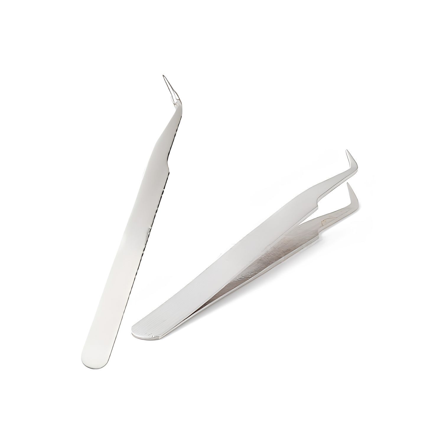 1 Bent End Tweezer, Stainless Steel, 4.53"x0.35"x0.16", 21gms/0.74oz