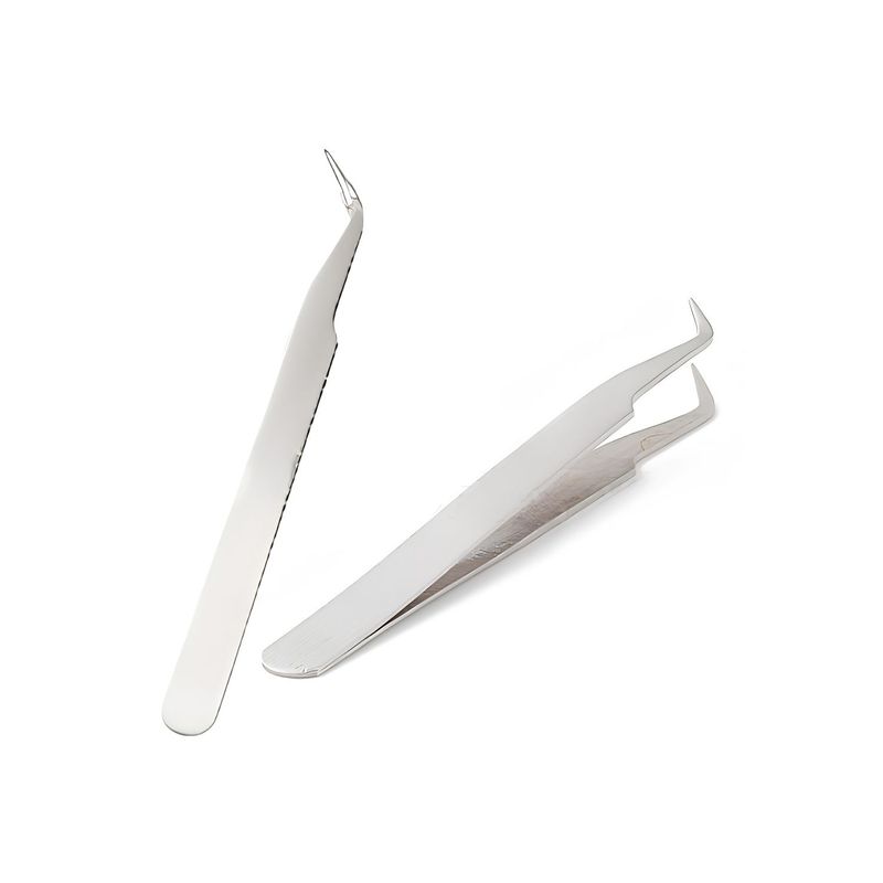 1 Bent End Tweezer, Stainless Steel, 4.53"x0.35"x0.16", 21gms/0.74oz