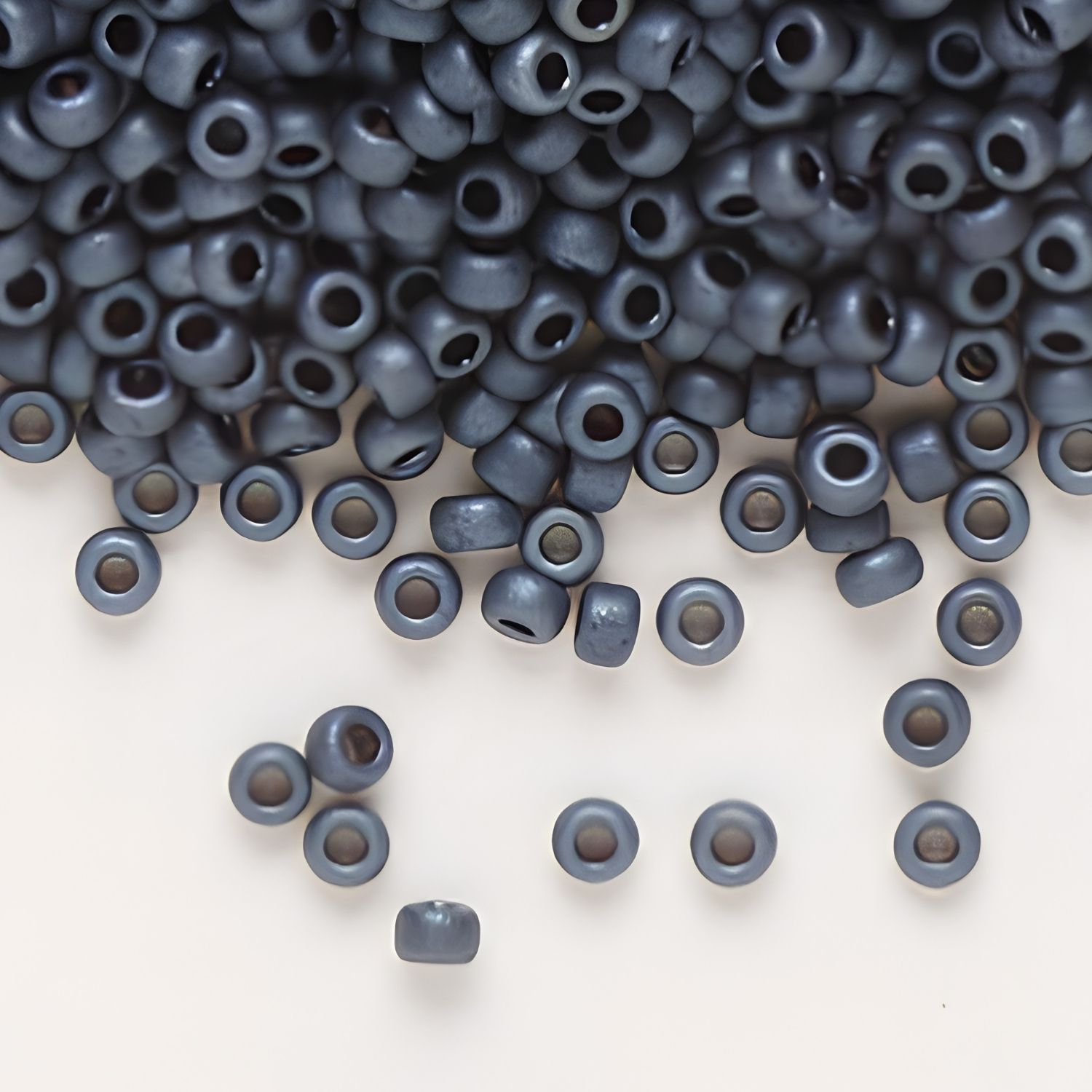 #11 Miyuki Round Rocailles Seed Beads - Matte Gunmetal Grey, 11-92001, 10 Grams/0.35oz, Approx 1110pcs