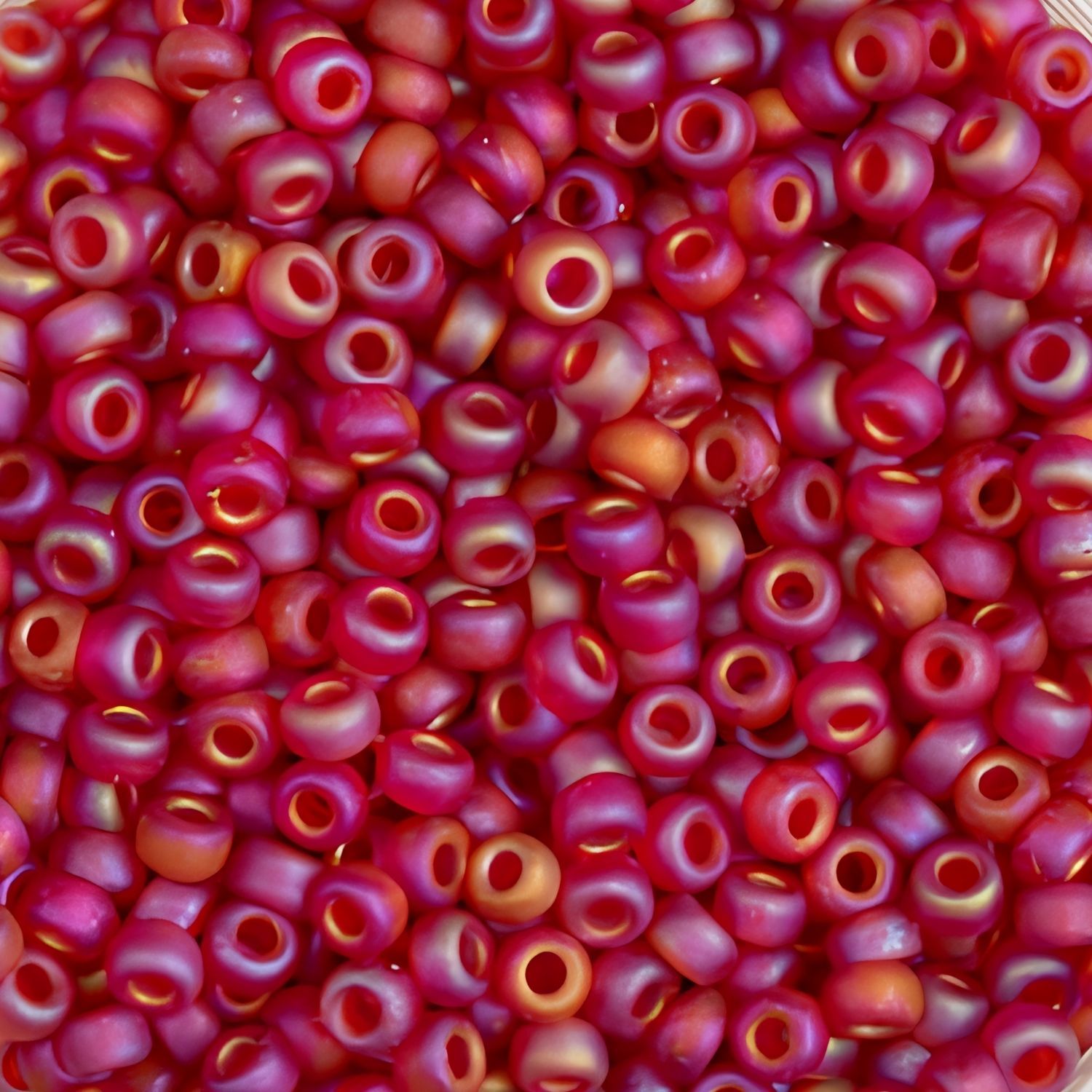 #11 Miyuki Round Rocailles Seed Beads - Matte Transparent Red AB, 11-9141FR, 10 Grams/0.35oz, Approx 1110pcs
