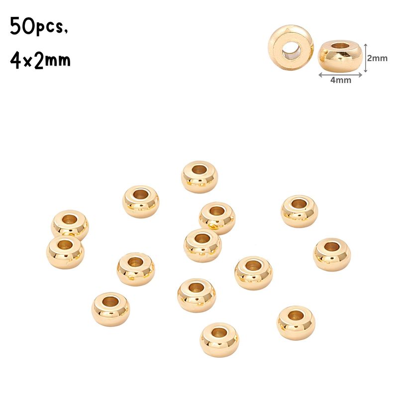 GP Stainless Steel Disc Flat Beads, 50pcs, 4x2mm, Hole 1.5mm, Metal Beads, 0.25oz