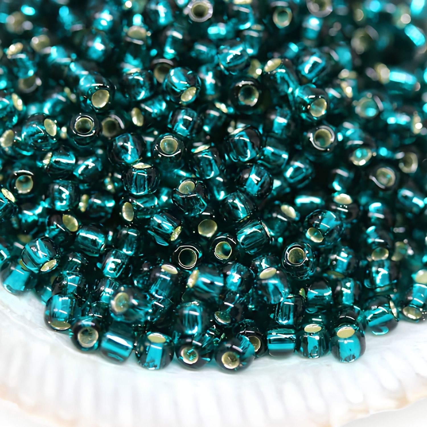 #11 Miyuki Round Rocailles Seed Beads - Silver Lined Dark Teal, 11-30, 10 Grams/0.35oz, Approx 1110pcs