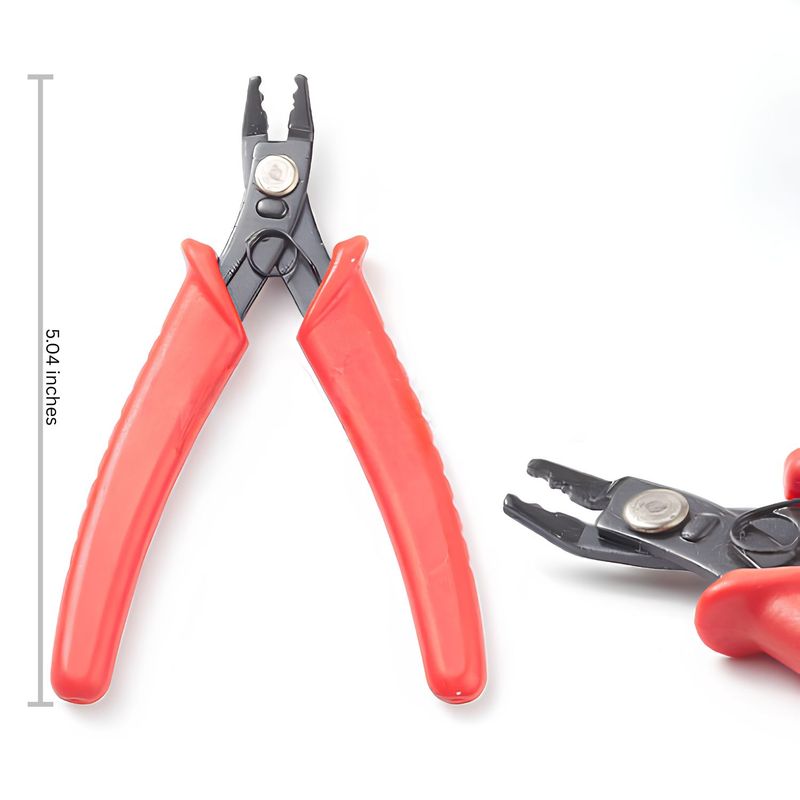 Crimping Pliers, Ferronickel Carbon Steel, For 2-3mm Crimps, 5.04" Long, Red, 66gms/2.33oz