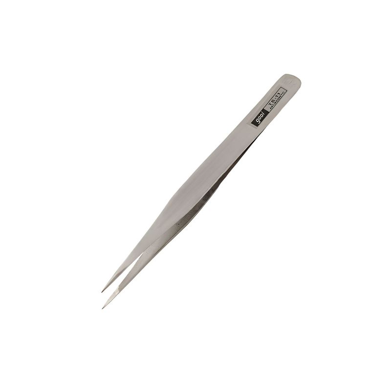 1 Straight End Tweezer, Stainless Steel, 4.53"x0.35"x0.16", 21gms/0.74oz