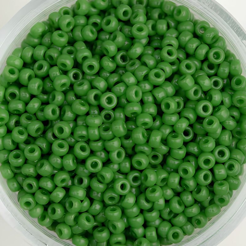 #11 Miyuki Rocailles Seed Beads - Opaque Green, 11-411, 10 Grams/0.35oz, Approx 1110pcs
