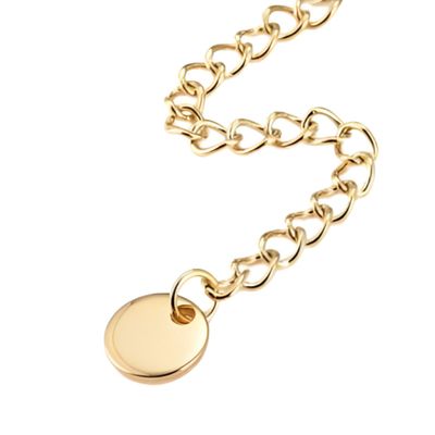 GP Stainless Steel Extender Curb Chains, 5pcs, 2.5" Long, Chain Links 3.7x3x0.5mm, w/Disc Charms 7x1mm, 5gms/0.18oz