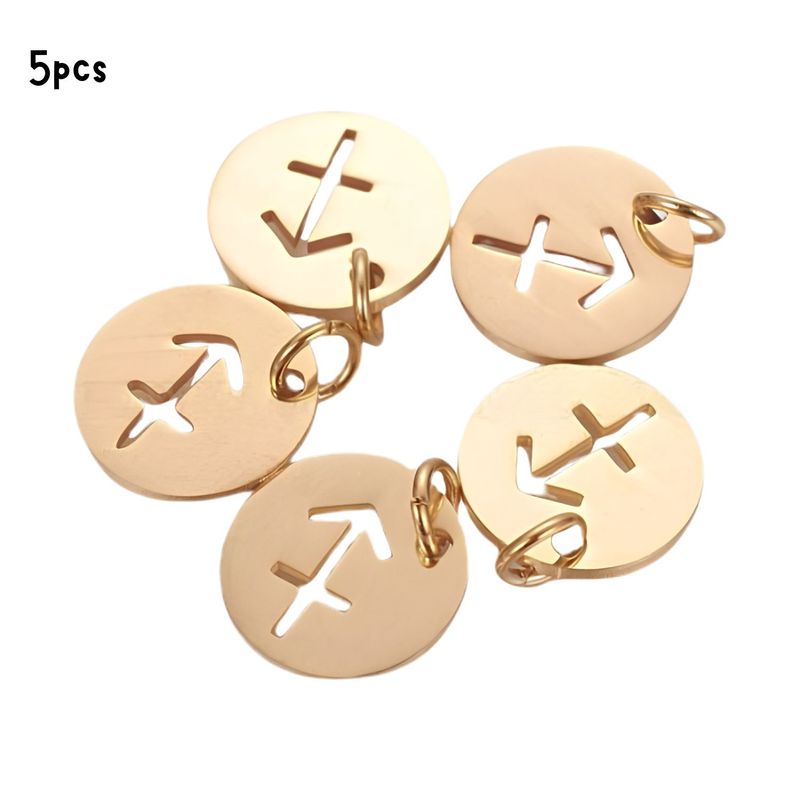 GP Sagittarius Stainless Steel, 5pcs, 12x1mm, 5x0.8mm Jumprings, 2mm Hole, Zodiac Charms/Pendants, 0.18oz