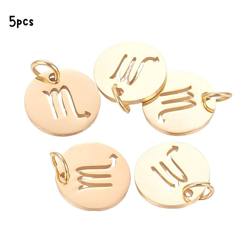GP Scorpio Stainless Steel, 5pcs, 12x1mm, 5x0.8mm Jumprings, 2mm Hole, Zodiac Charms/Pendants, 0.18oz