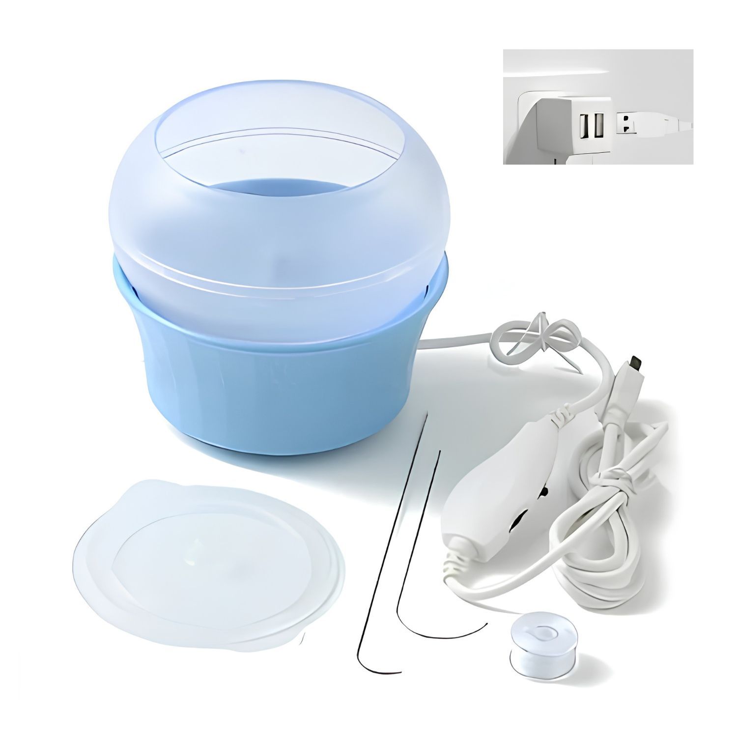Bead Spinner, 1 Set, w/2 Needles &amp; 1 Roll of Thread, 4.30"x4.30"x3.80",  Powered w/USB Cord, 352gms/12.42oz