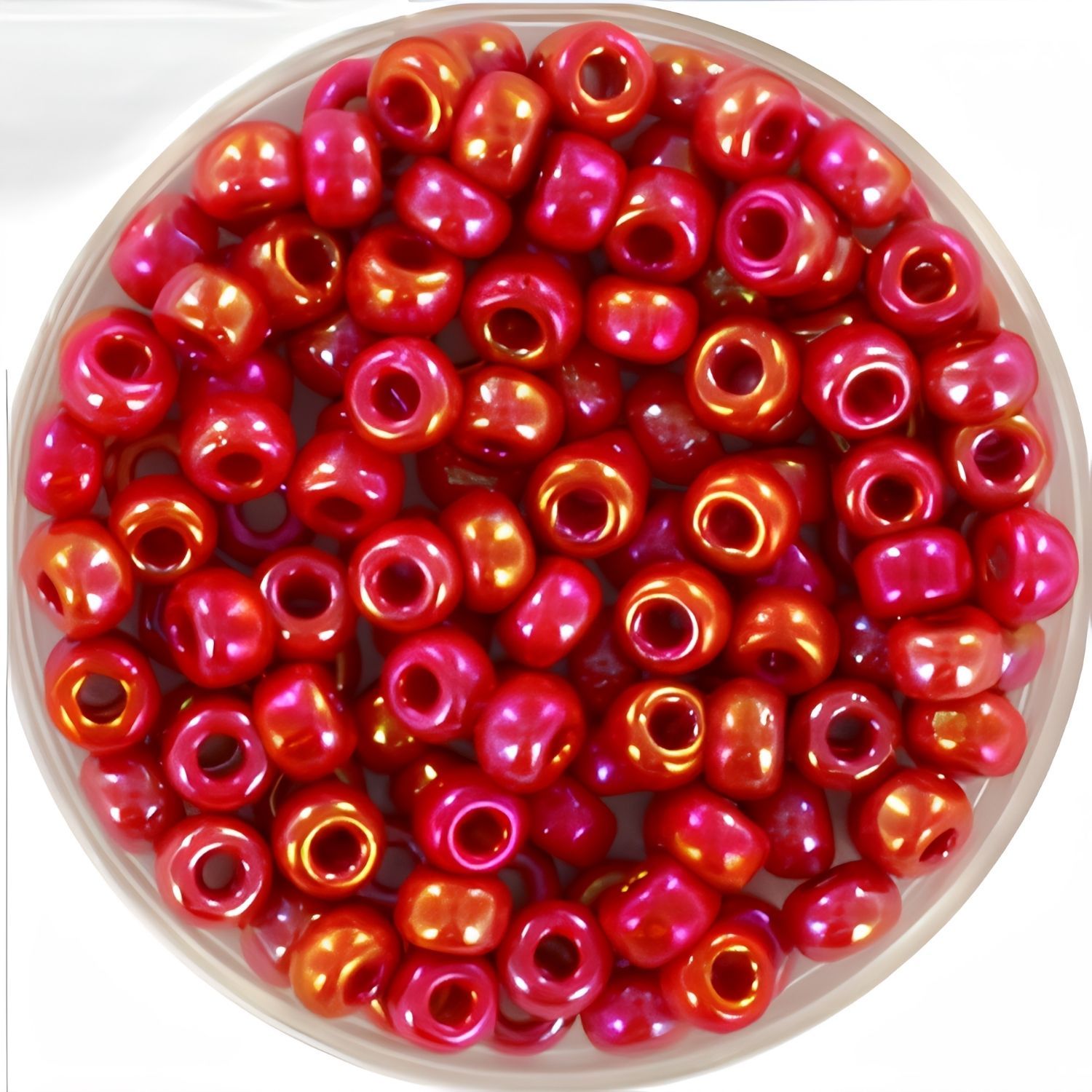 #11 Miyuki Round Rocailles Seed Beads - Opaque Red AB, 11-476, 10 Grams/0.35oz, Approx 1110pcs
