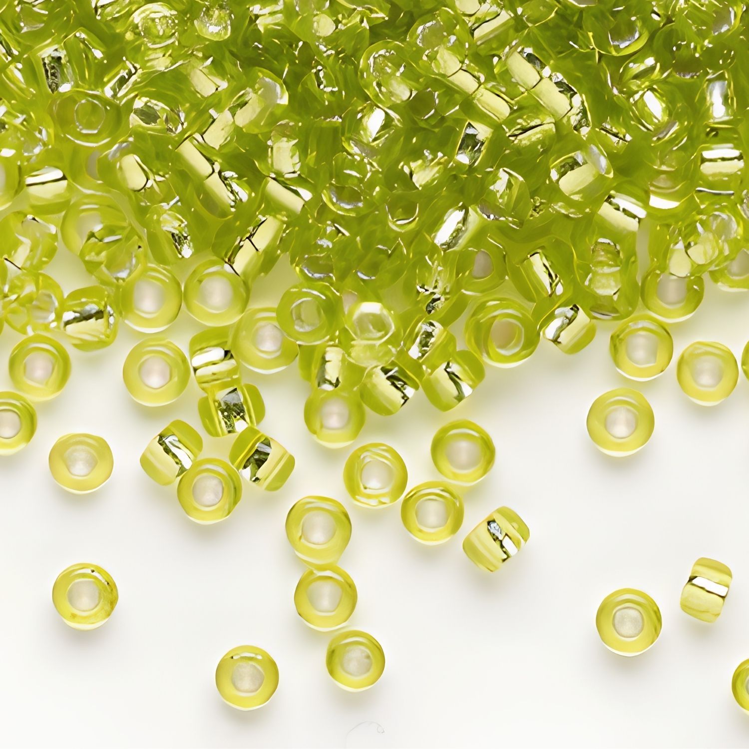 #11 Miyuki Round Rocailles Seed Beads - Silver Lined Chartreuse, 11-914, 10 Grams/0.35oz, Approx 1110pcs