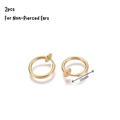 GP Stainless Steel Clip-On Earrings, 2pcs, 15x1.5mm, 0.11oz