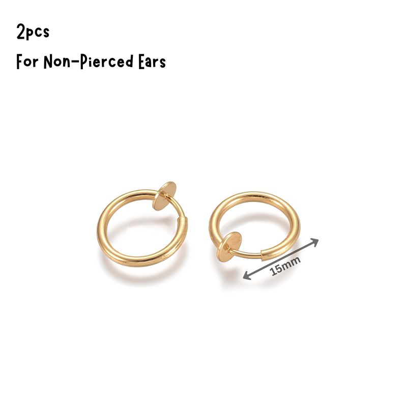 GP Stainless Steel Clip-On Earrings, 2pcs, 15x1.5mm, 0.11oz