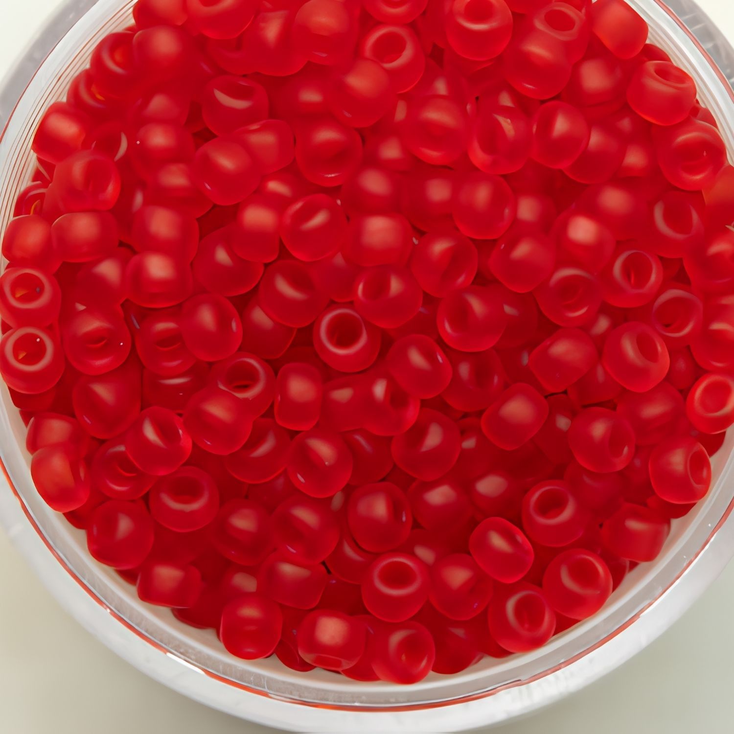 #11 Miyuki Round Rocailles Seed Beads - Matte Transparent Red Orange, 11-9140F, 10 Grams/0.35oz, Approx 1110pcs
