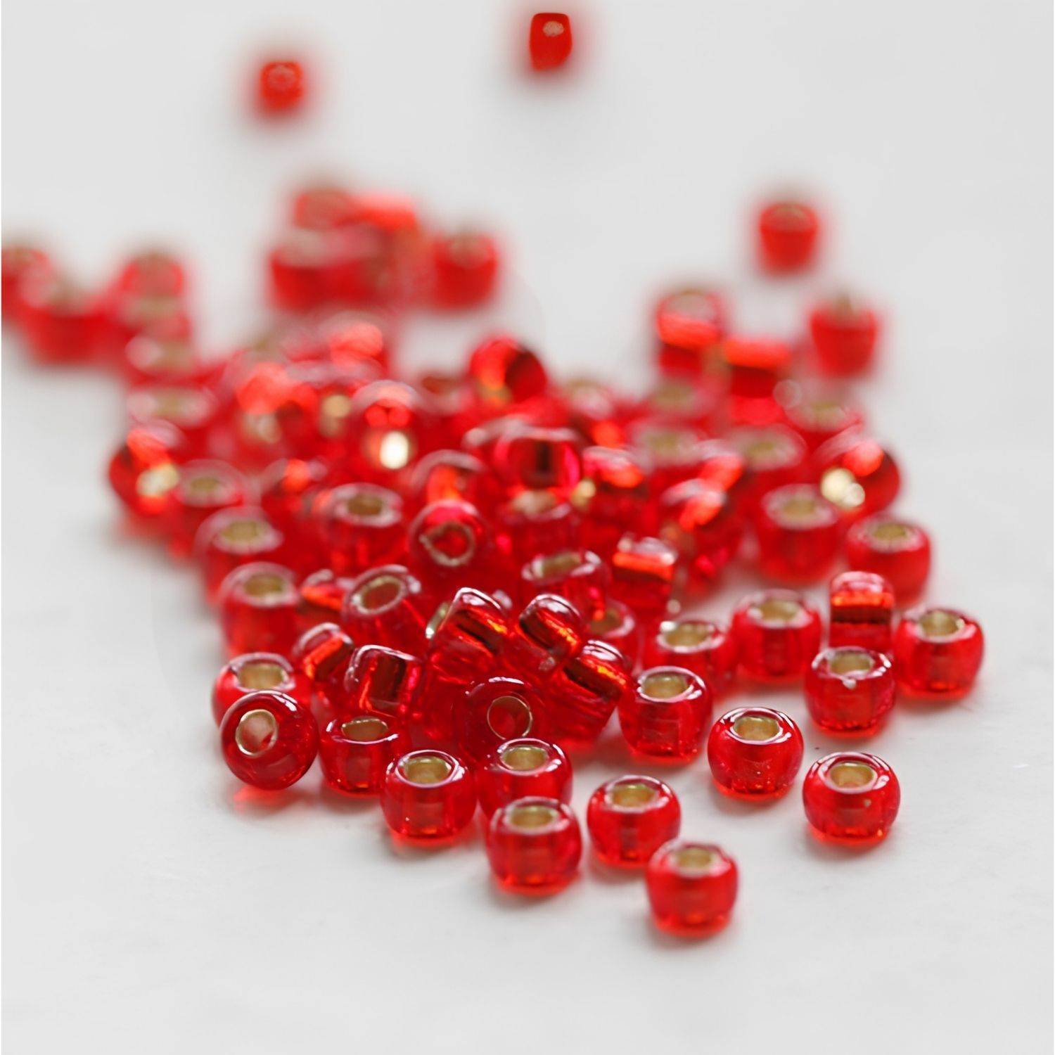#11 Miyuki Round Rocailles Seed Beads - Silver Lined Flame Red, 11-910, 10 Grams/0.35oz, Approx 1110pcs