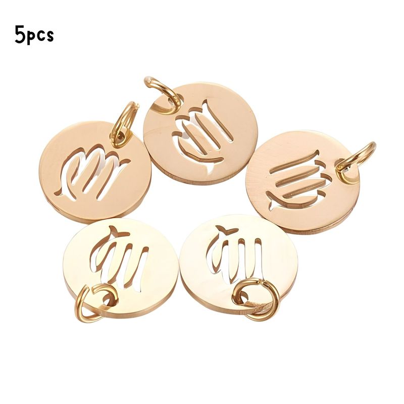 GP Virgo Stainless Steel, 5pcs, 12x1mm, 5x0.8mm Jumprings, 2mm Hole, Zodiac Charms/Pendants, 0.18oz