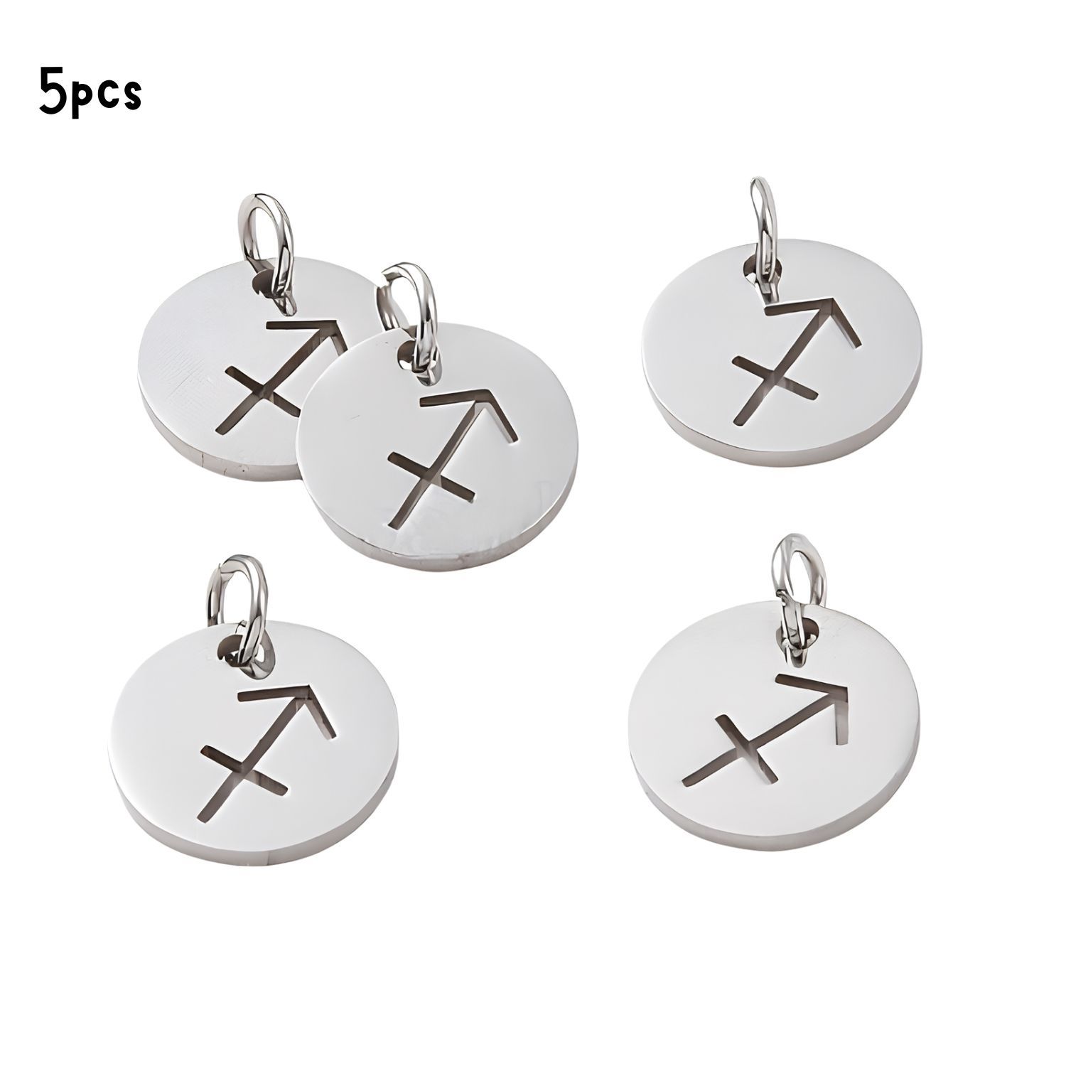 Sagittarius Stainless Steel, 5pcs, 12x1mm, 5x0.8mm Jumprings, 2mm Hole, Zodiac Charms/Pendants, 0.18oz