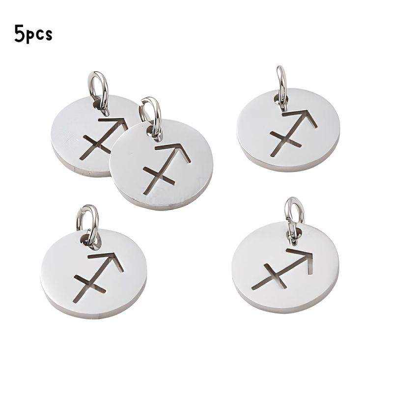 Sagittarius Stainless Steel, 5pcs, 12x1mm, 5x0.8mm Jumprings, 2mm Hole, Zodiac Charms/Pendants, 0.18oz