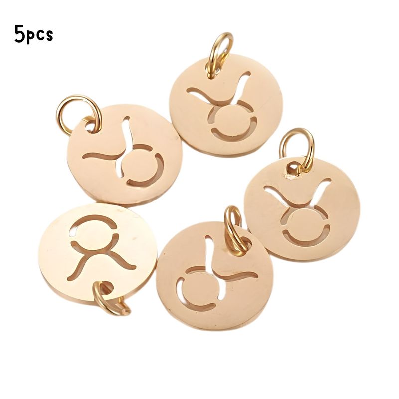 GP Taurus Stainless Steel, 5pcs, 12x1mm, 5x0.8mm Jumprings, 2mm Hole, Zodiac Charms/Pendants, 0.18oz