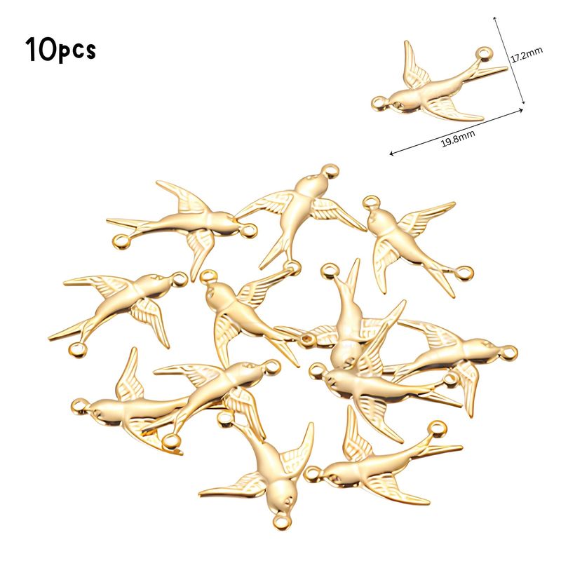 GP Stainless Steel Swallows, 10pcs, 20x17x0.5mm, Connectors, Links, 0.14oz