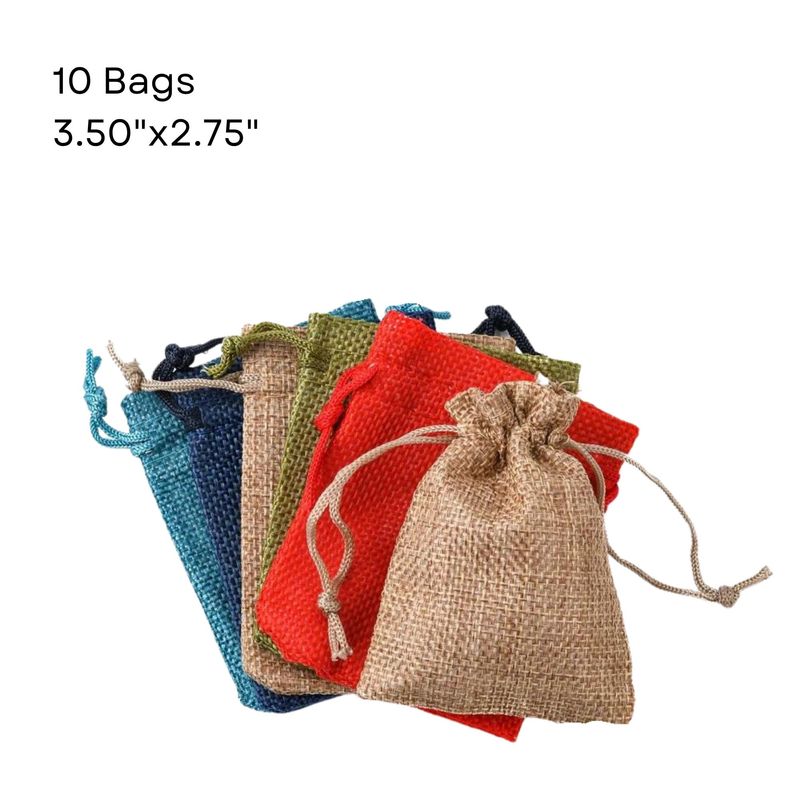 3.50''x2.75'' Drawstring Pouches/Bags, 10pcs, Mixed Colors, Polyester, 2.79oz